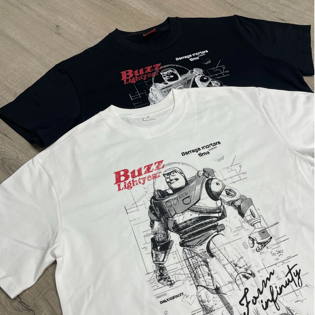 【SIX66】巴斯光年收回素描直喷两色日系小领口T恤 到手质感细品！