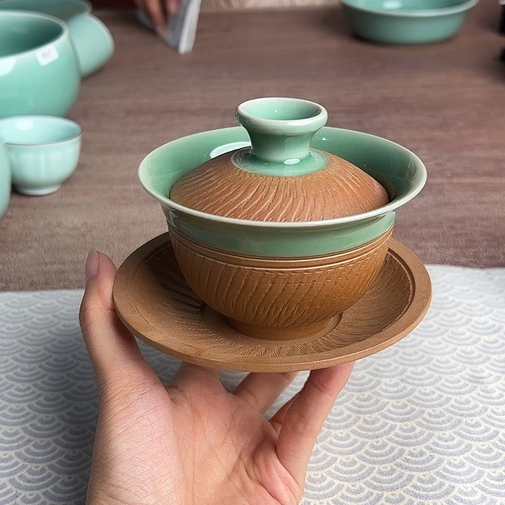 龙泉云间青瓷小米茶器