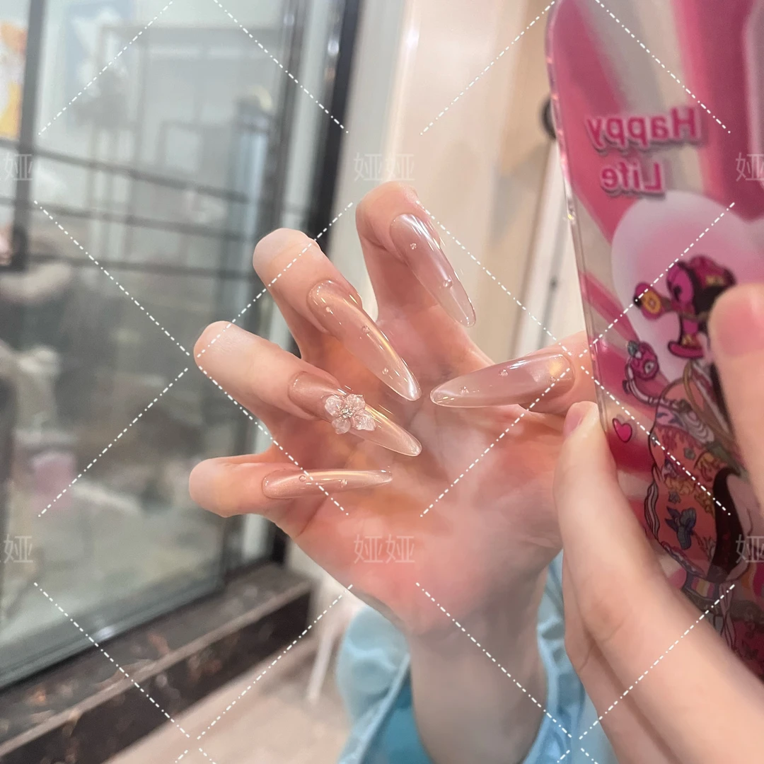 【纯欲冰花】高品爆款纯手工穿戴甲绵密猫眼蝴蝶高级美甲贴片