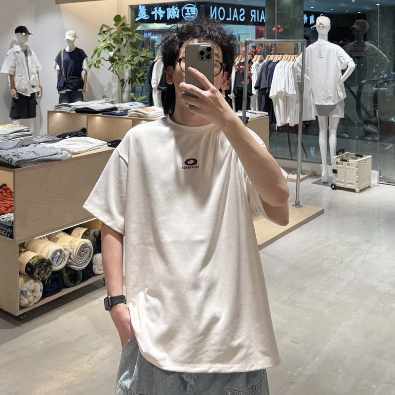 夏季新款320g刺绣短袖时尚百搭情侣潮流T恤 LF25155