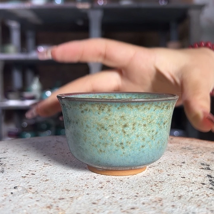 瓷片钧瓷杯子小摆件692