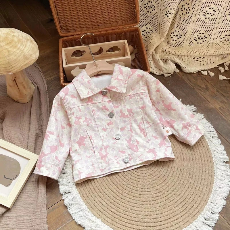 【现货】CW249102春秋新款儿童外套宝宝牛仔洋气小童上衣外套印花