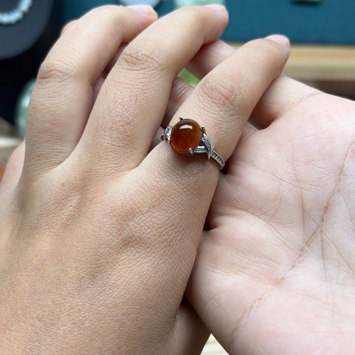 蛇纹石玉银S925镶嵌戒指侯****喽