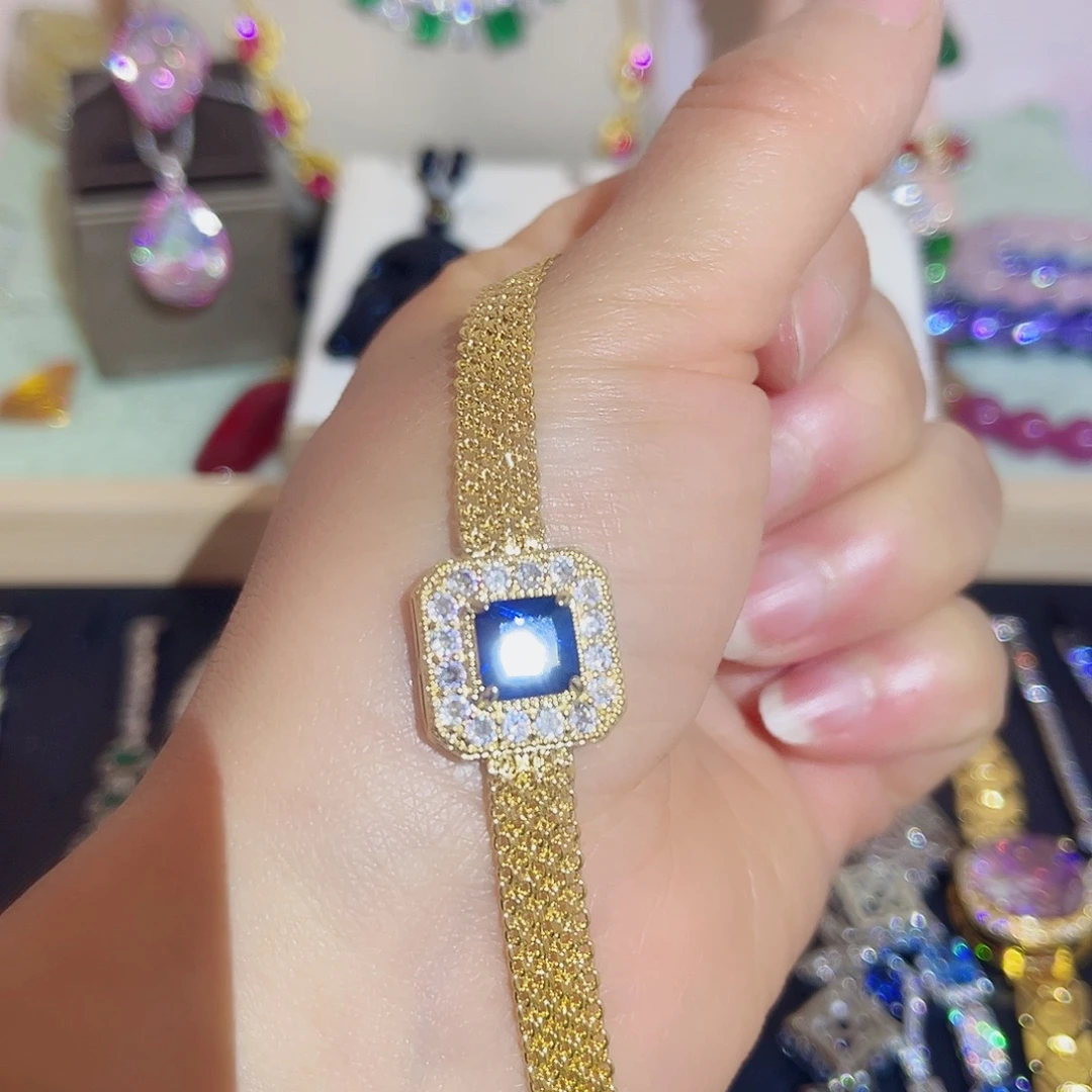 合金璀璨夺目蓝色手链08