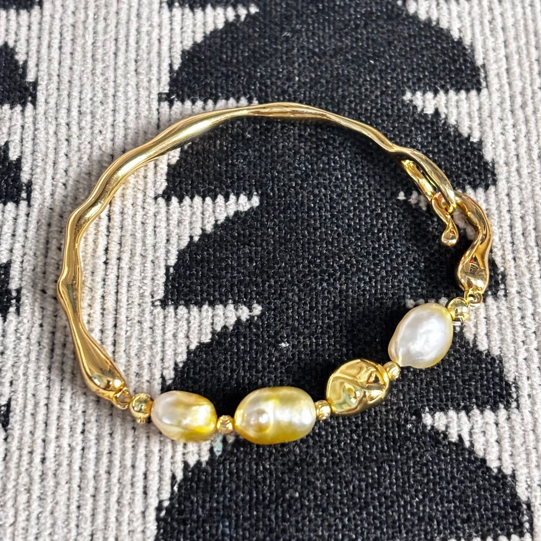 设计款金珠keshi珍珠手链