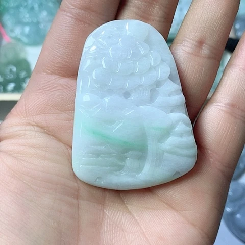 翡翠颈饰未镶嵌天然缅甸翡翠a货