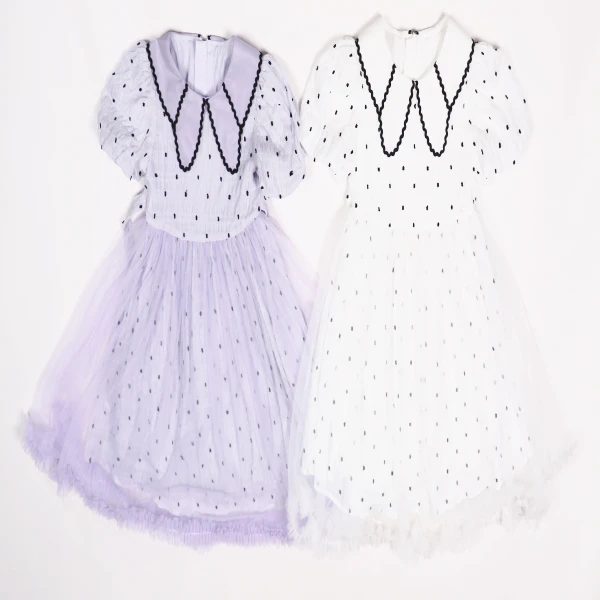 夏季梭织短袖连衣裙