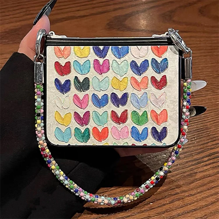 ins简约潮流皮质爱心适用华为purax/p50pocket2手机Pocket S手链