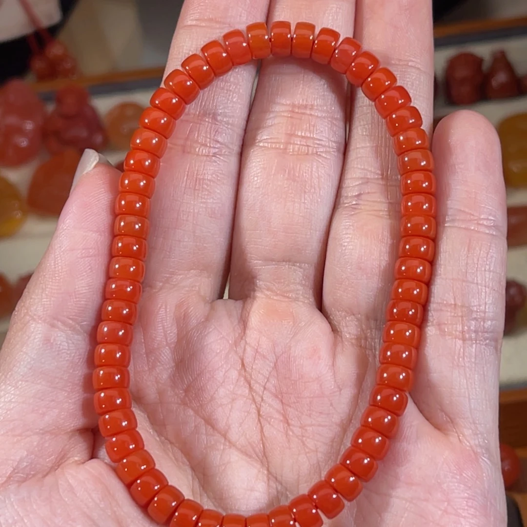 南红玛瑙未镶嵌大水沟药片单圈5.4mm