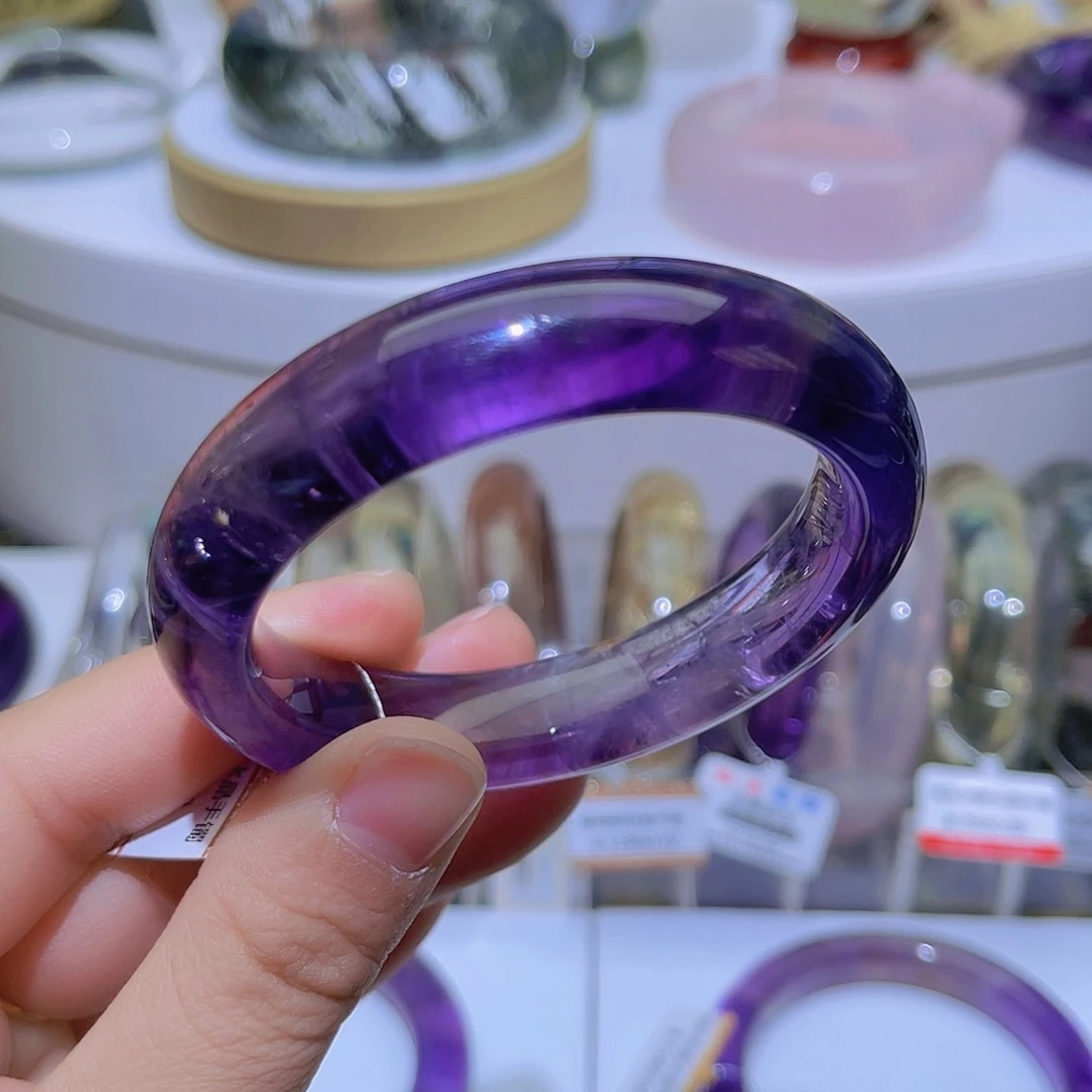 水晶手镯未镶嵌天然乌拉圭紫水晶手镯