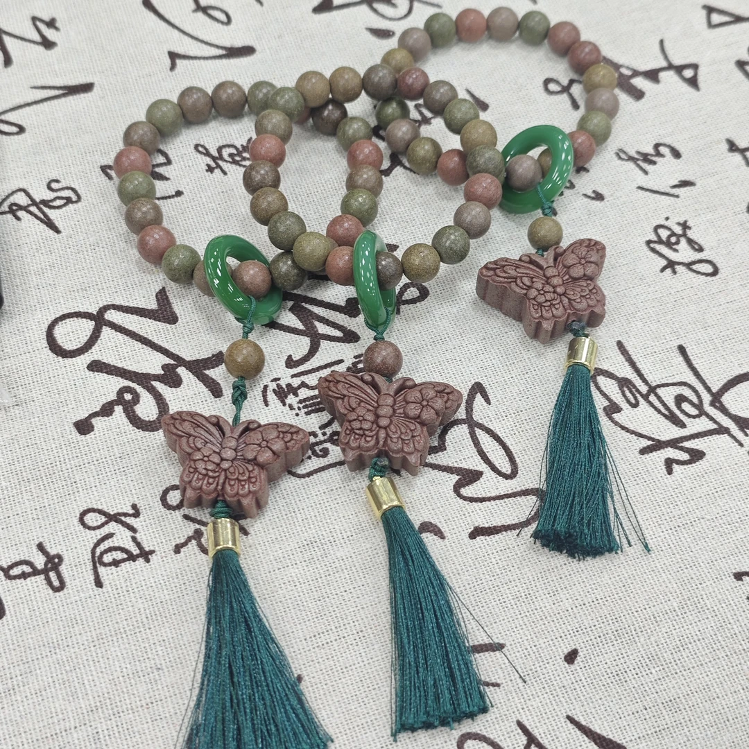 传统古法天然合香珠手持红色蝴蝶款式 多样式发一件 CK5176