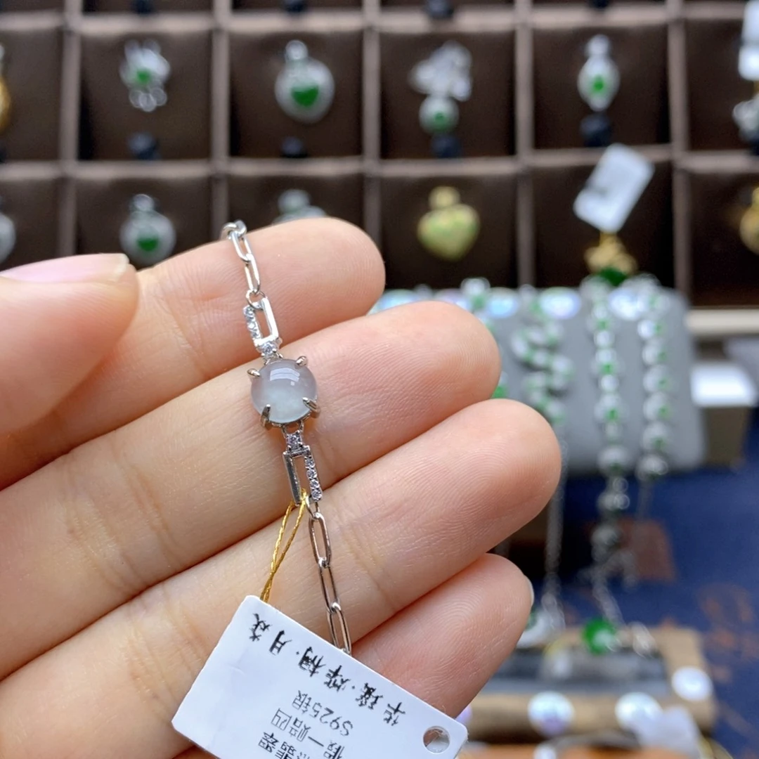 翡翠银S925镶嵌颈饰有意境棉无证，假一赔四