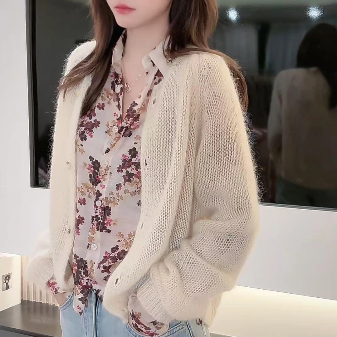 【陈陈私服】洋气温柔减龄毛衣慵懒风宽松显瘦长袖针织开衫25021620