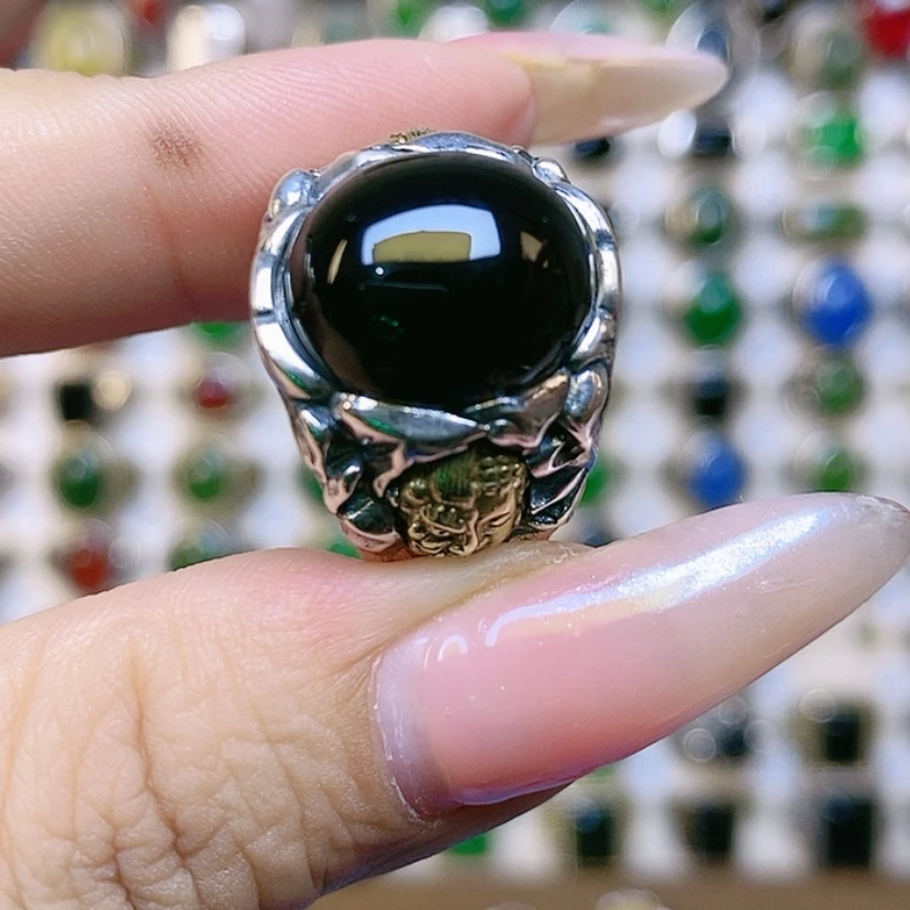 【闪购商品】玛瑙/玉髓戒指银S925镶嵌K***B