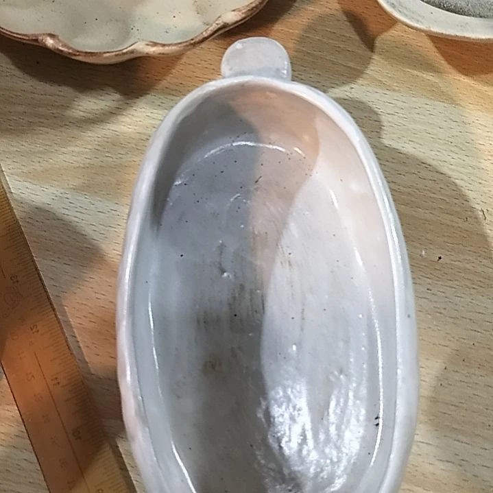 瓷片微瑕粗陶白釉双耳两个一组