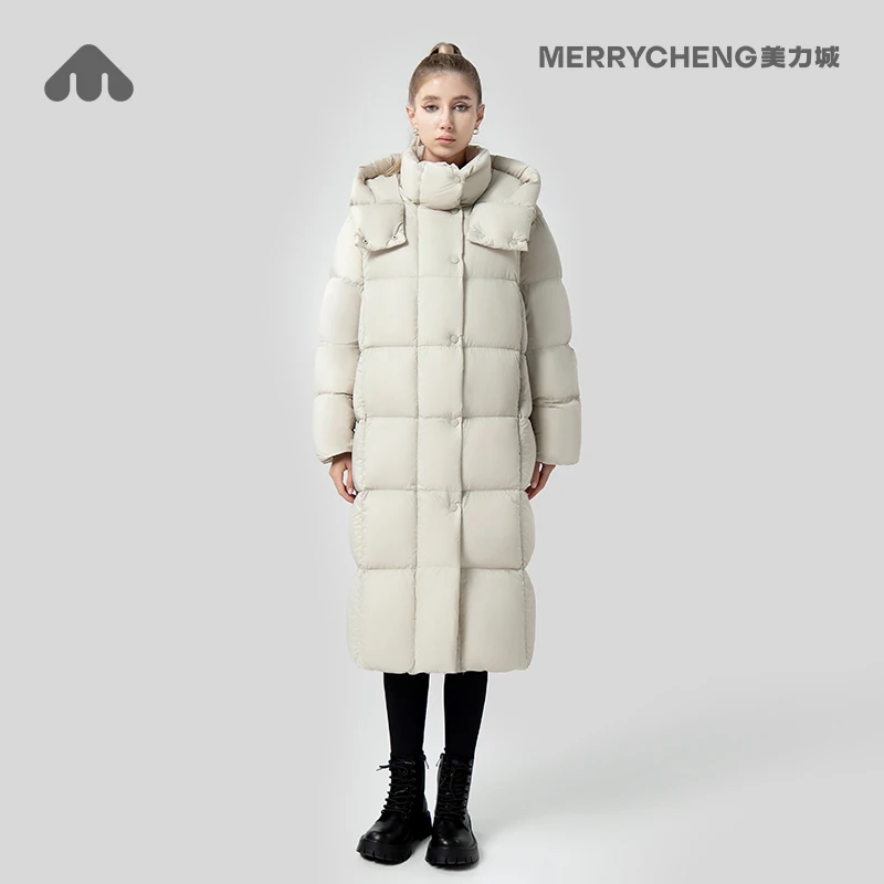 【反季补贴】美力城明星同款泡芙鹅绒长款加厚款羽绒服户外外套6051