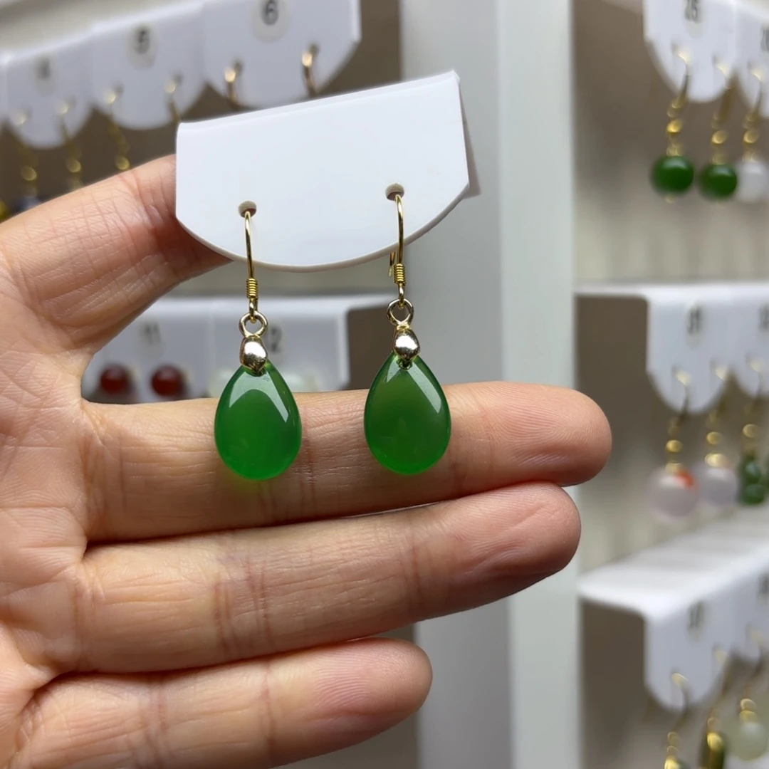 银S925镶嵌耳饰玛瑙/玉髓