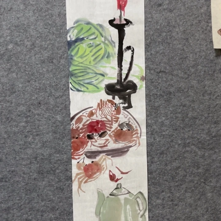 竖款大鱼书画艺术作品