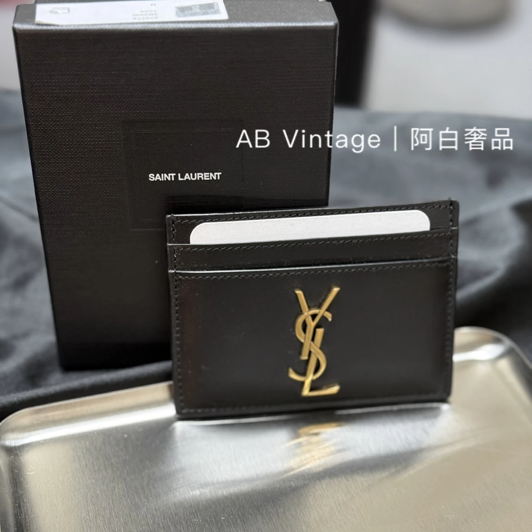 99新 YSL/圣罗兰 阿白奢品/YSL 黑金卡包大全套