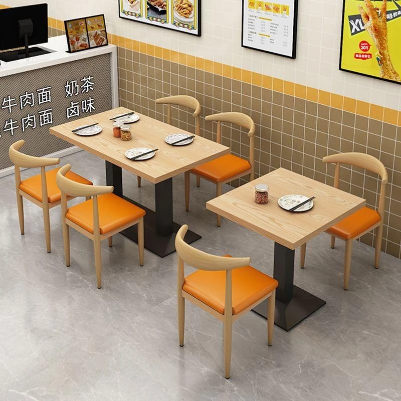 商用快餐桌椅面馆饭店早餐餐饮螺狮粉小吃奶茶甜品店烧烤桌椅组合