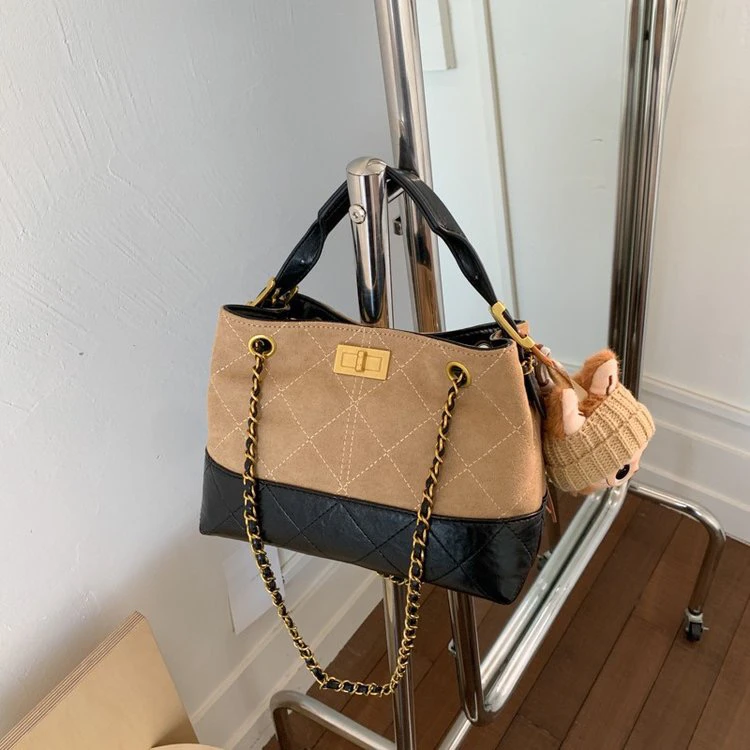 【小杜优选】博主同款麂皮高定版本菱格链条托特包单肩包