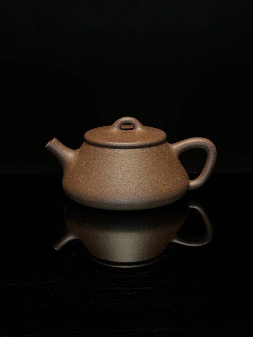 【平盖石瓢容量170cc】黄龙山原矿底槽清精工半手制作宜兴紫砂壶