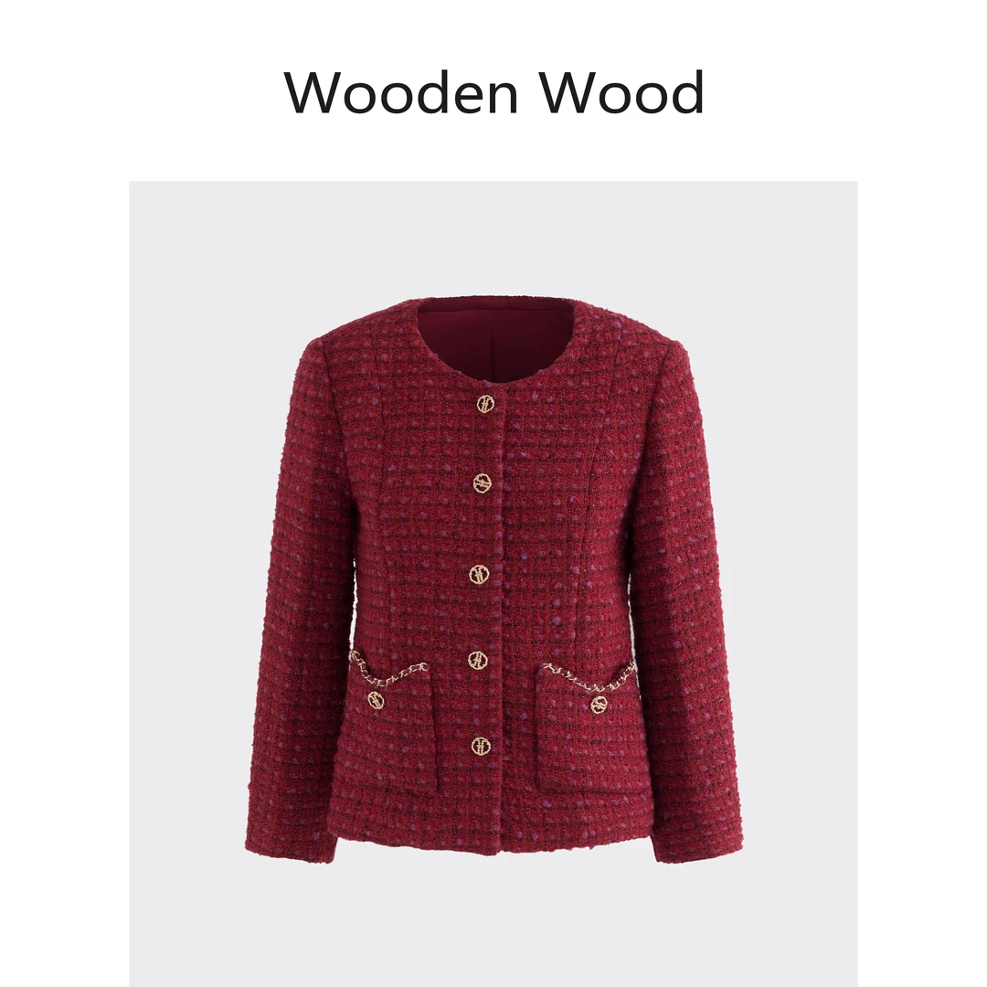 Wooden Wood“ 油画少女”秋冬高端气质减龄显瘦小众款外套W23QS504