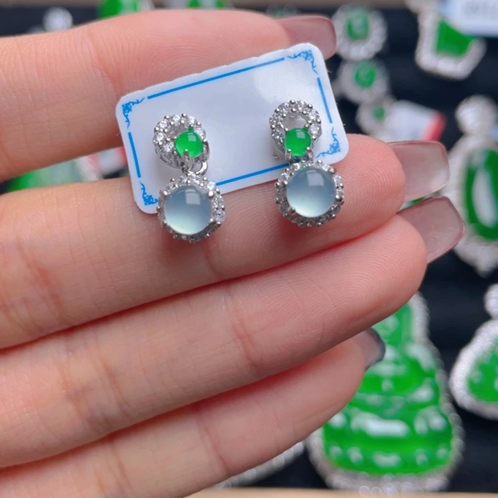 翡翠耳饰未镶嵌耳钉