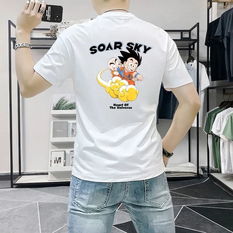 潮牌男装短袖t恤男夏季新款潮流时尚休闲印花男士半袖ins修身圆领