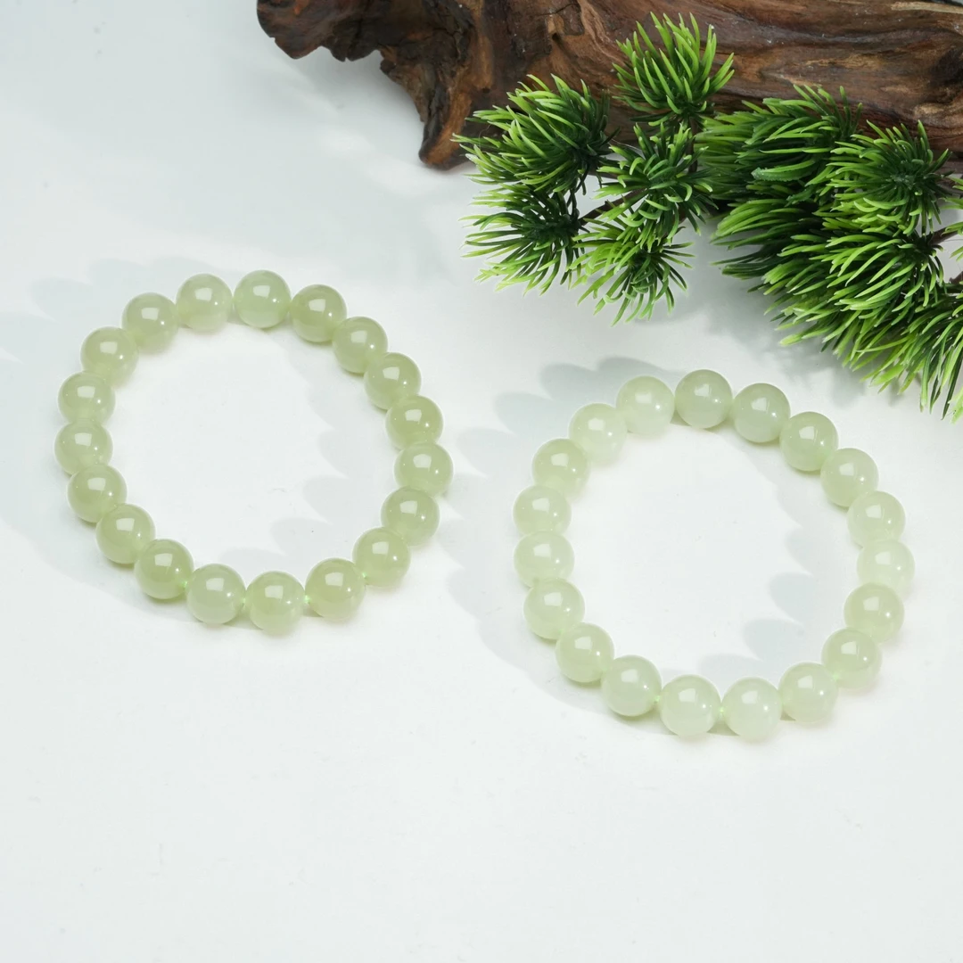 【小北珠宝】和田玉单圈手串约9.5mm+【多样性发一件】10-AH10X917