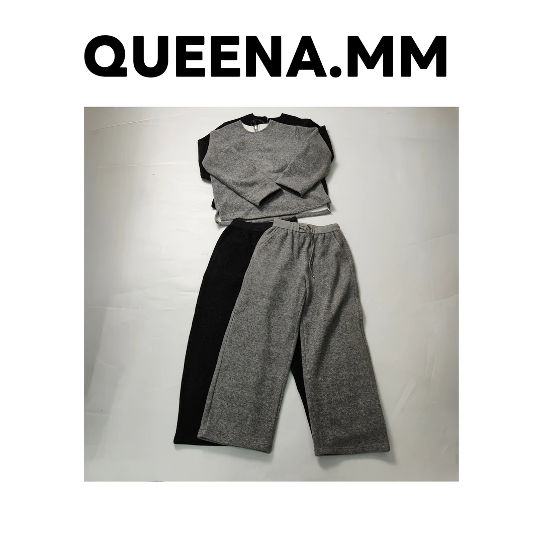 慵懒羊毛套装巨软糯奢级时尚套装 衣长66cm 裤长101cm