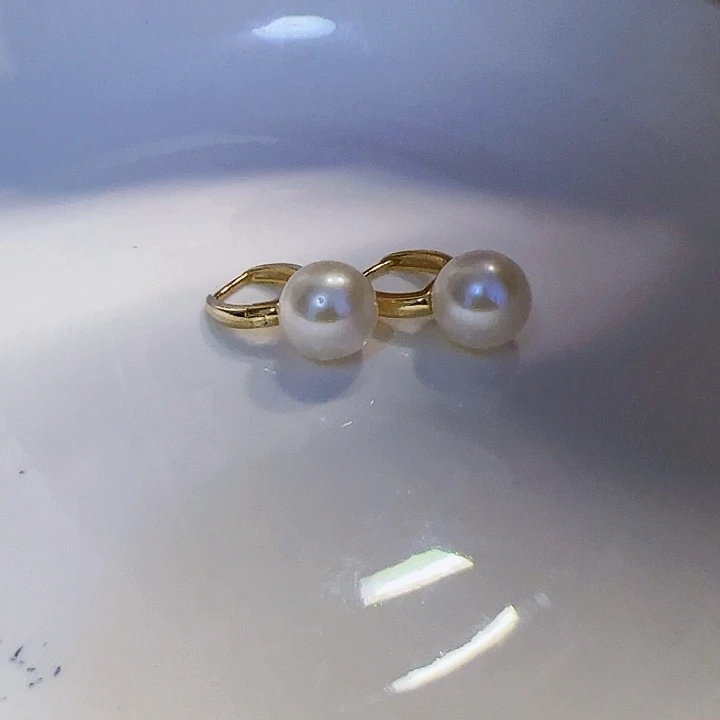 银S925镶嵌淡水珍珠耳饰