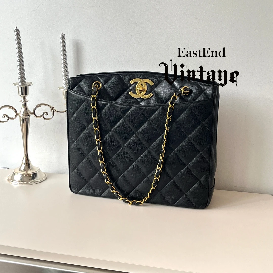 95新 Chanel/香奈儿 東区-黑金荔枝牛贝嫂琴谱单肩包/10265