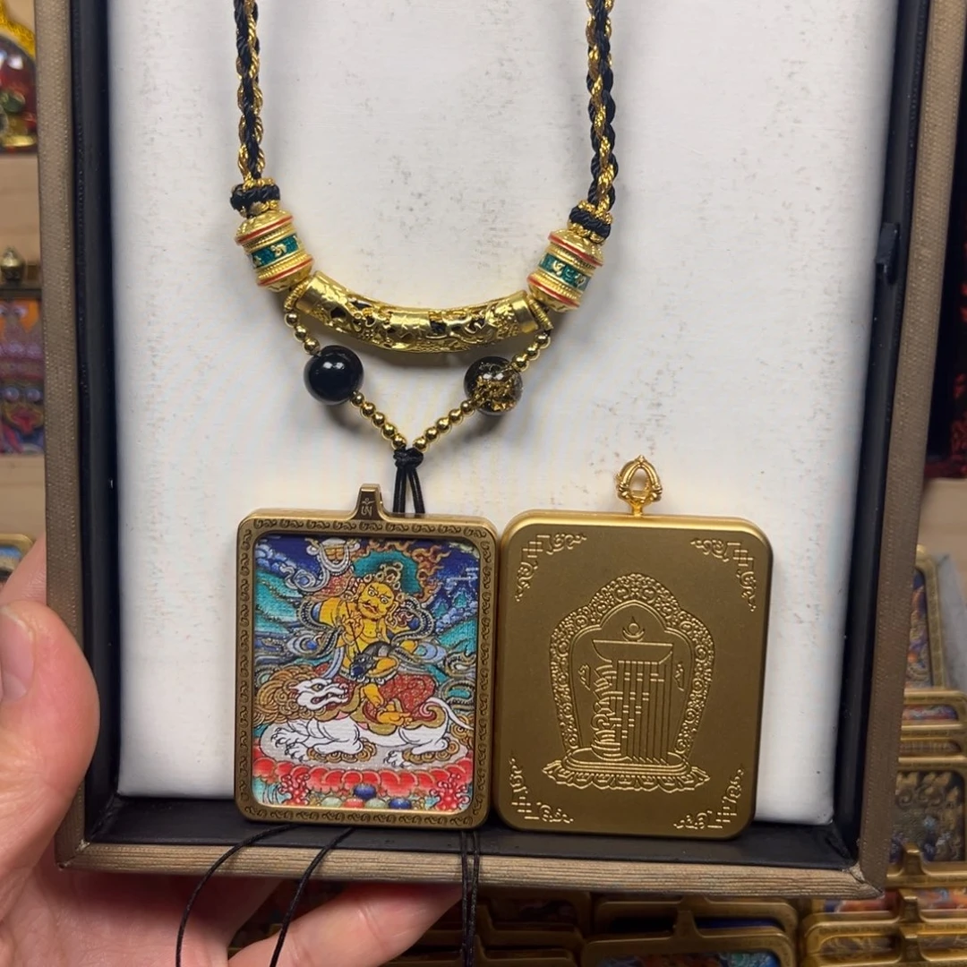 吊坠꧁****财宝天王单面铜壳3组唐卡