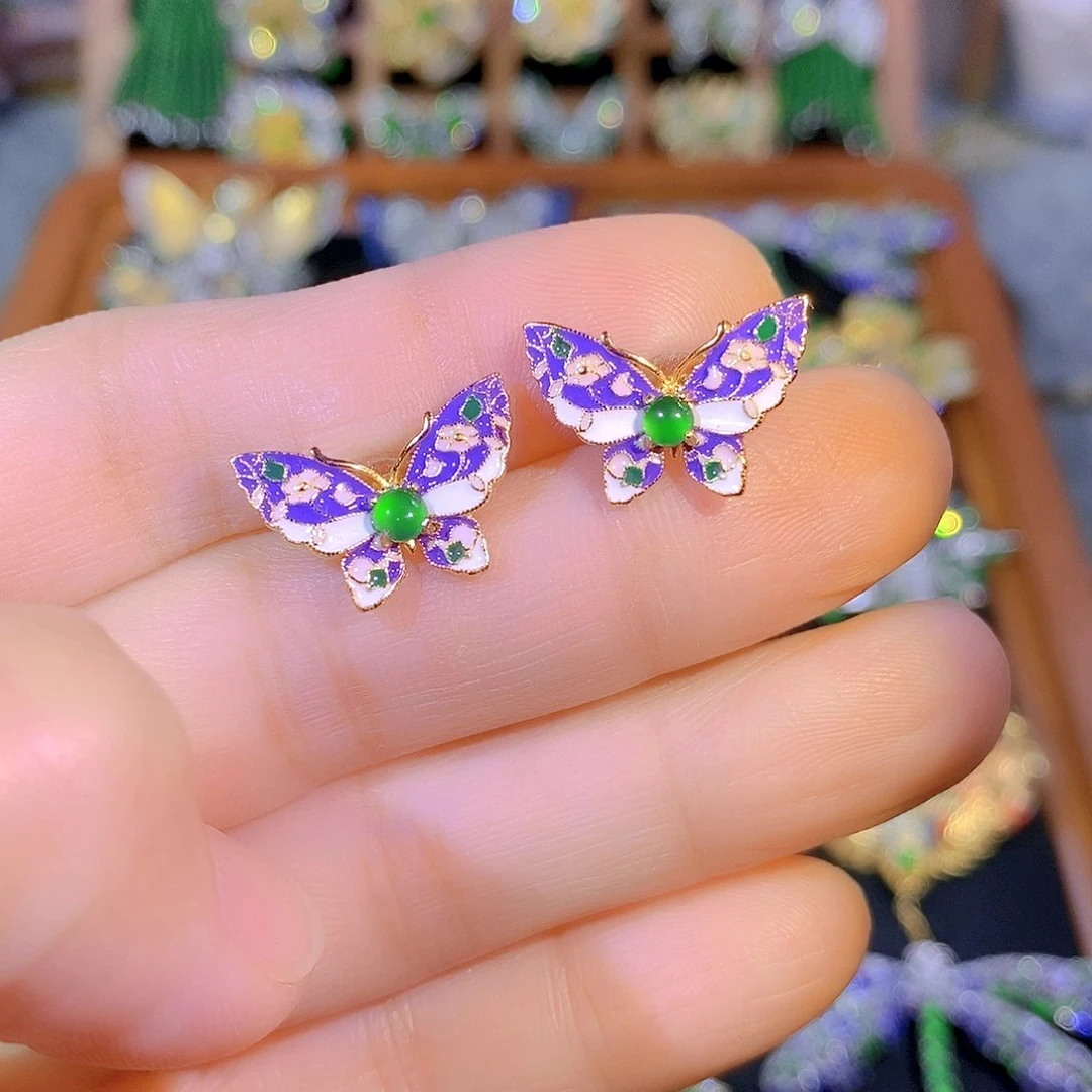 吊坠(不含链)银S925镶嵌翡翠