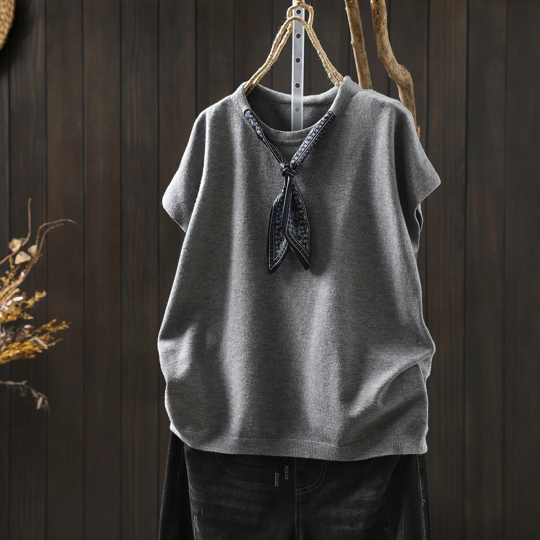 巨好看轻熟上衣女2025秋新无袖丝巾领设计感百搭气质简约内搭上衣