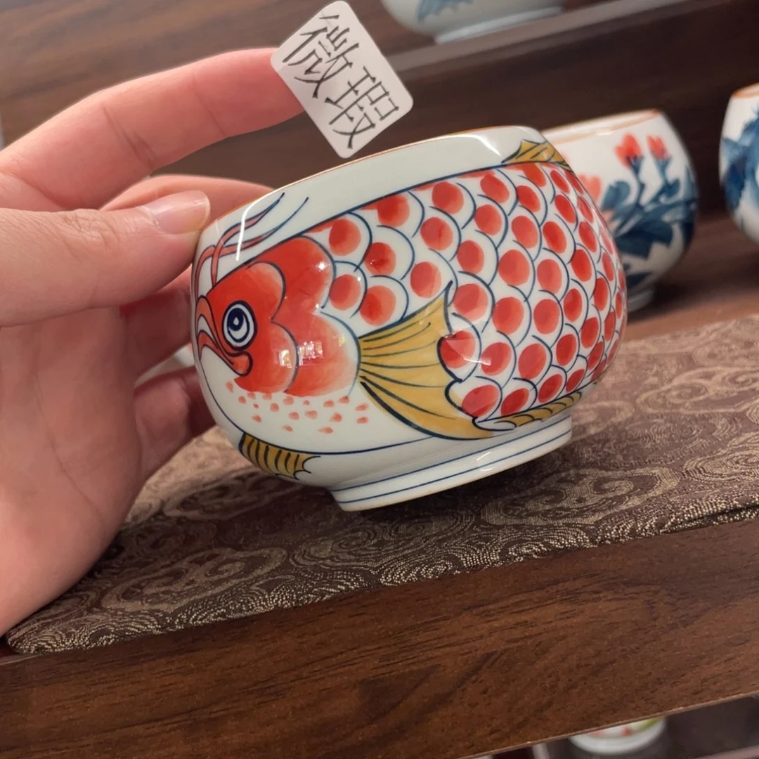 釉下手绘茶具微瑕