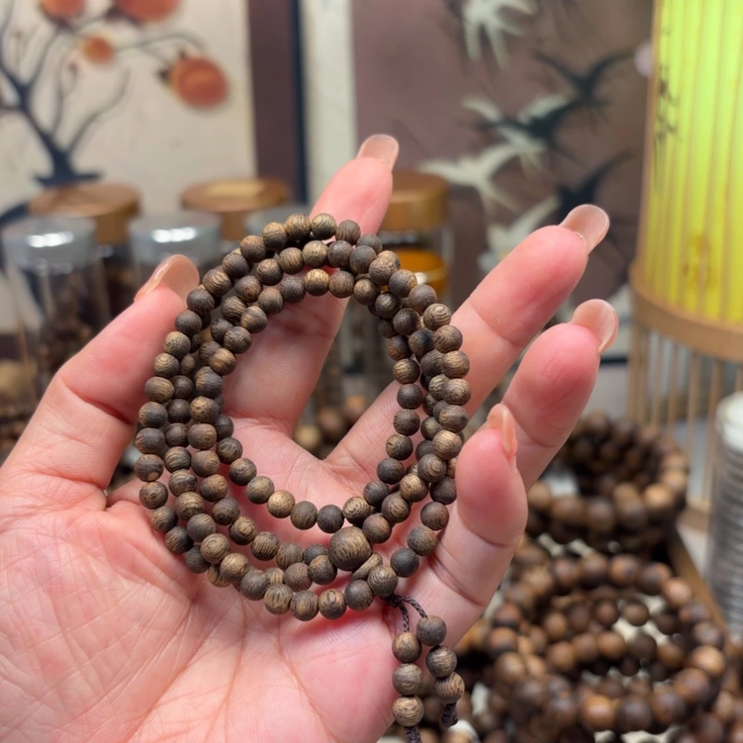 沉香碎屑沉香圆珠卡5多圈8克多样式发一