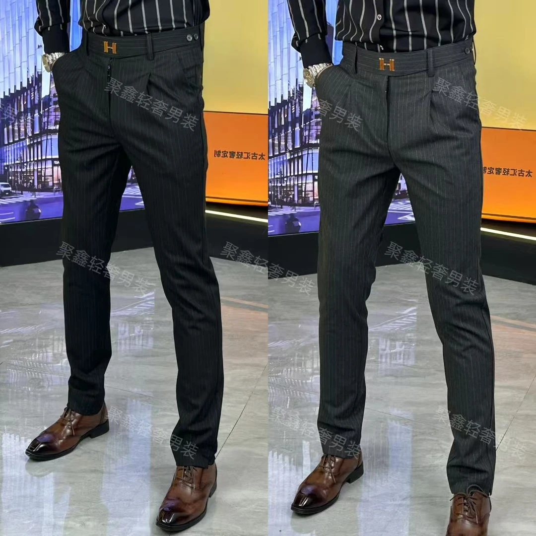 2025男士西裤商务休闲春夏西裤百搭修身商务西裤休闲西裤-66701