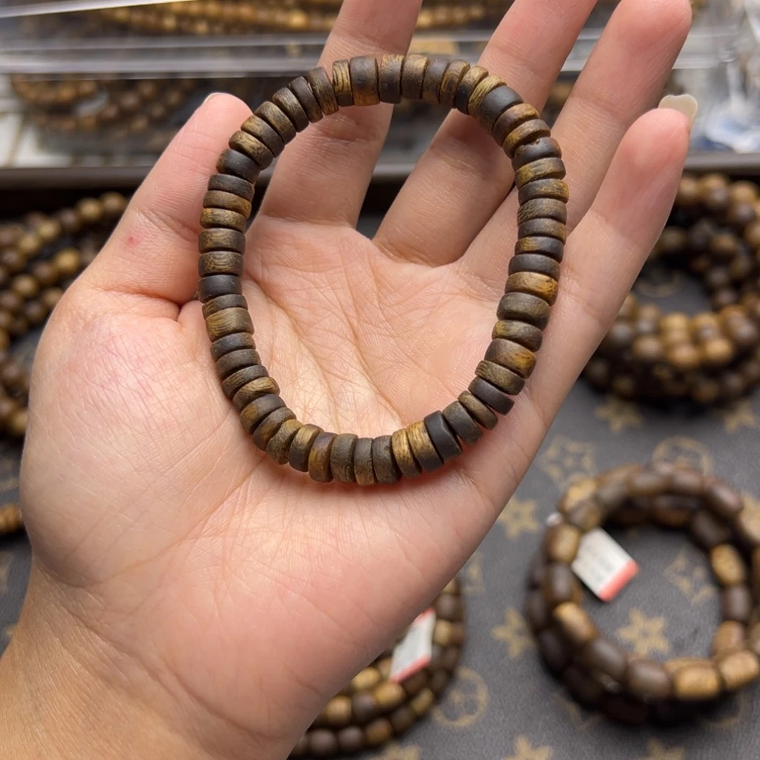 沉香沉香碎屑金沙叶沉水算盘珠单圈0.8/7克➕