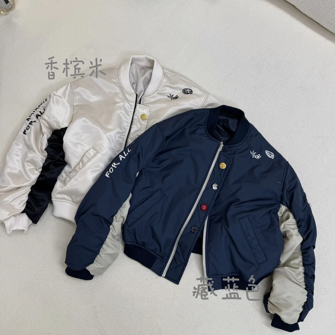 2025春季新款女刺绣彩扣休闲棒球服