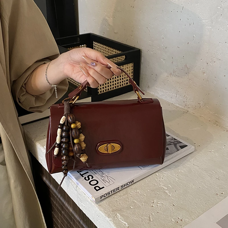 小金禧的福利专属 1复古酒红色女包