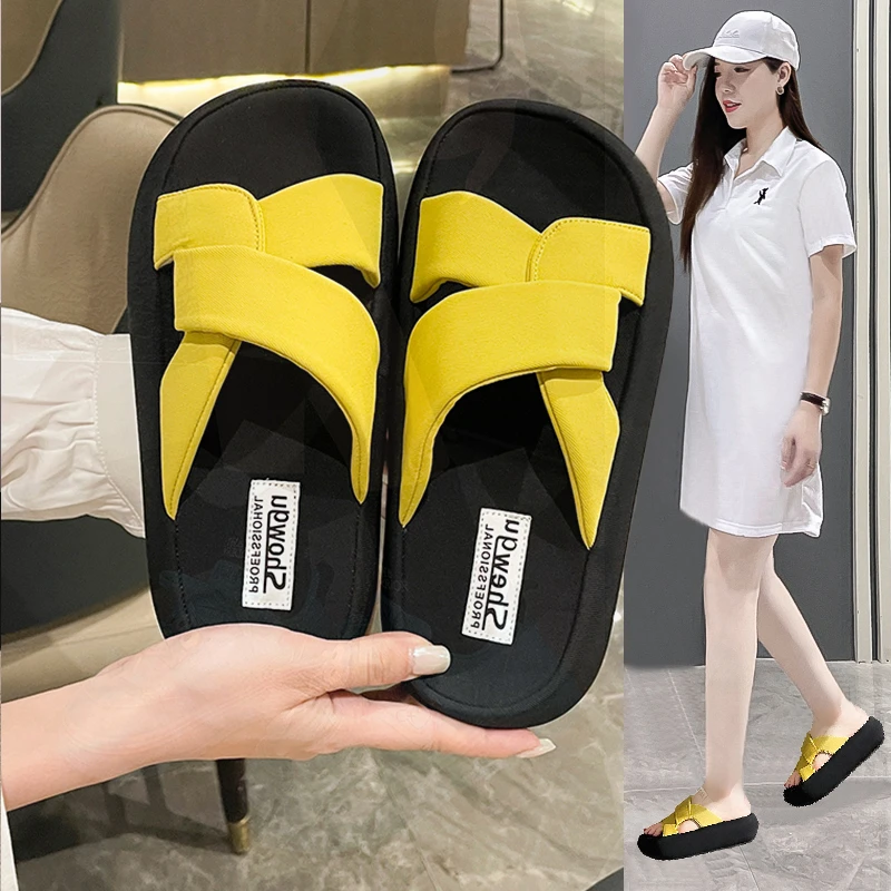 绝美厚底凉拖鞋夏季外穿2025新款高级感面包拖网红超火沙滩一字拖