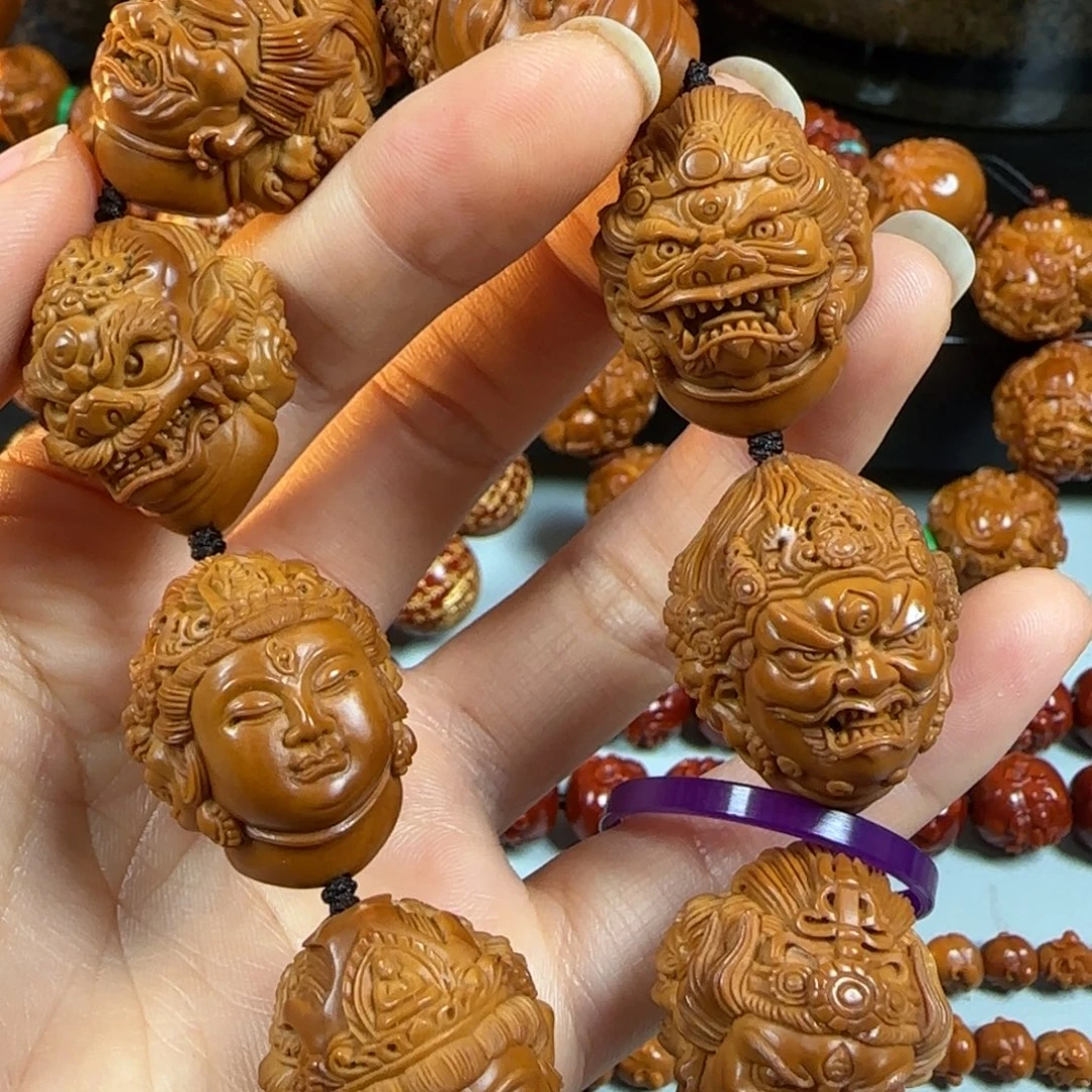 手串/手链橄榄核满工三面佛手串23大核