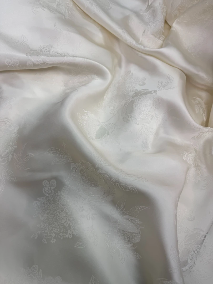 【白色芍药花】100分真丝重磅大王段