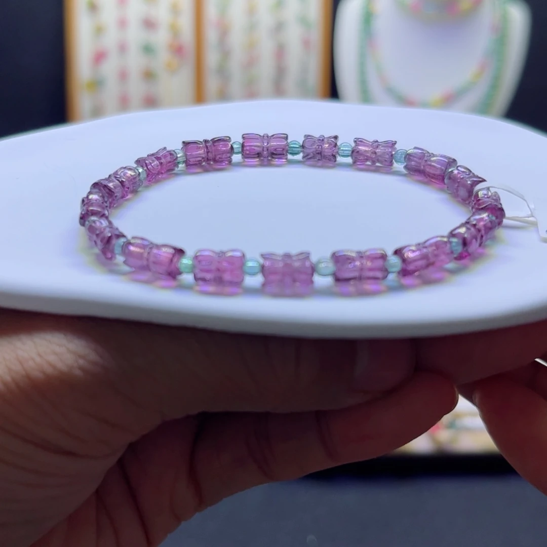 未镶嵌手链碧玺全紫莲花