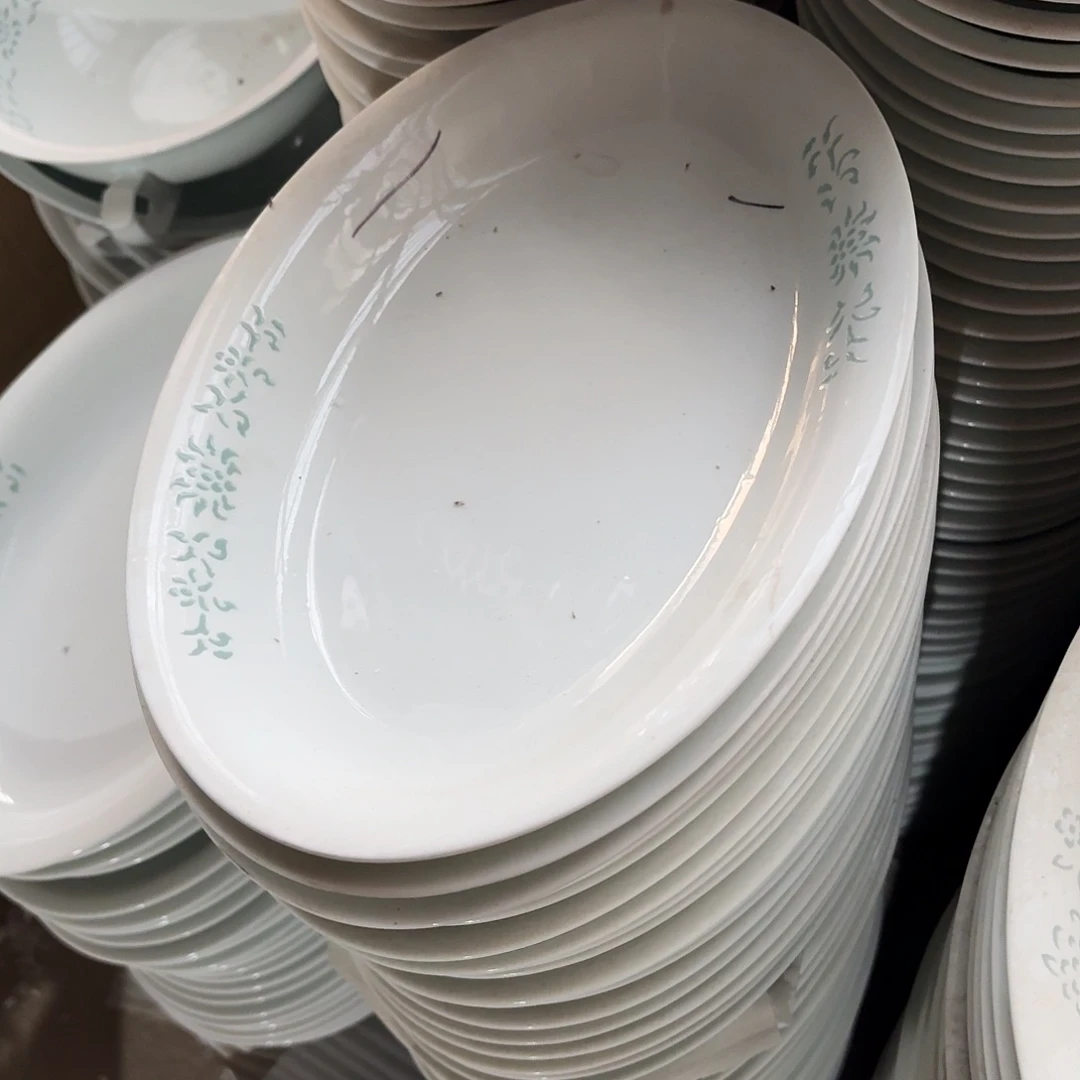 陶青色鱼盘1个微瑕