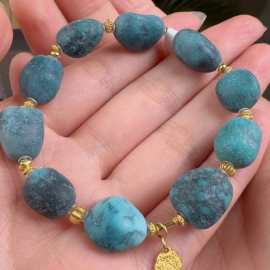 绿松石珠宝奇石18K金镶嵌