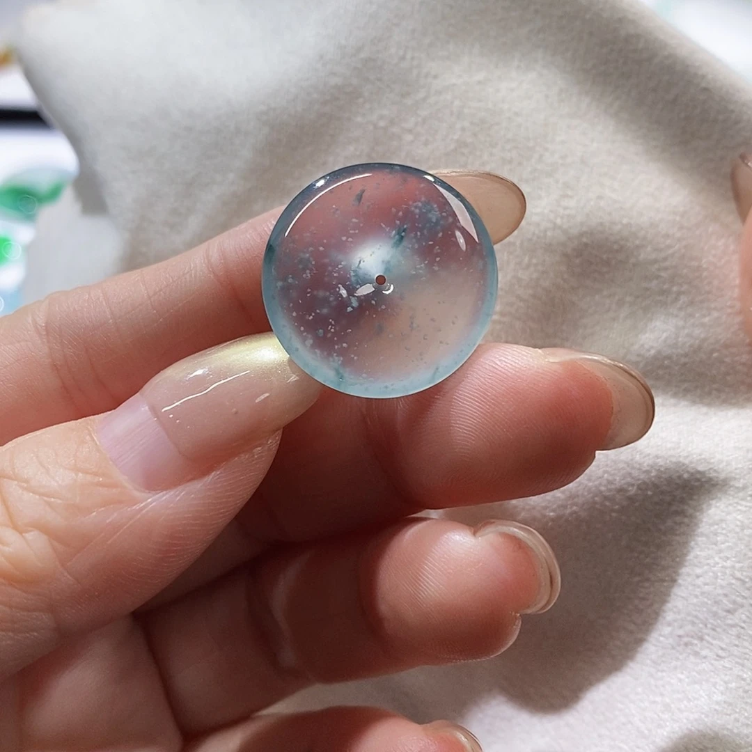裸石翡翠飘花平安扣