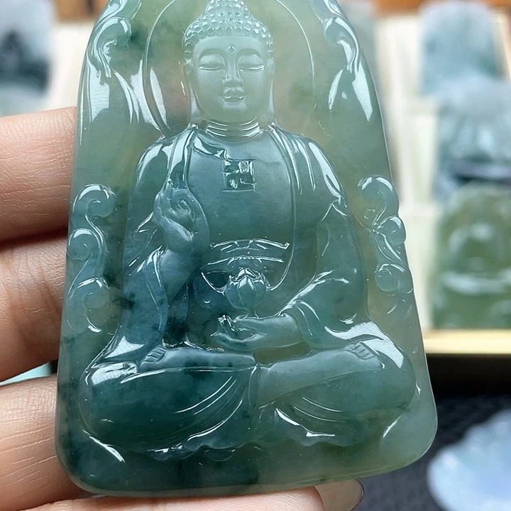 颈饰未镶嵌翡翠随*天然翡翠A货阿弥陀佛